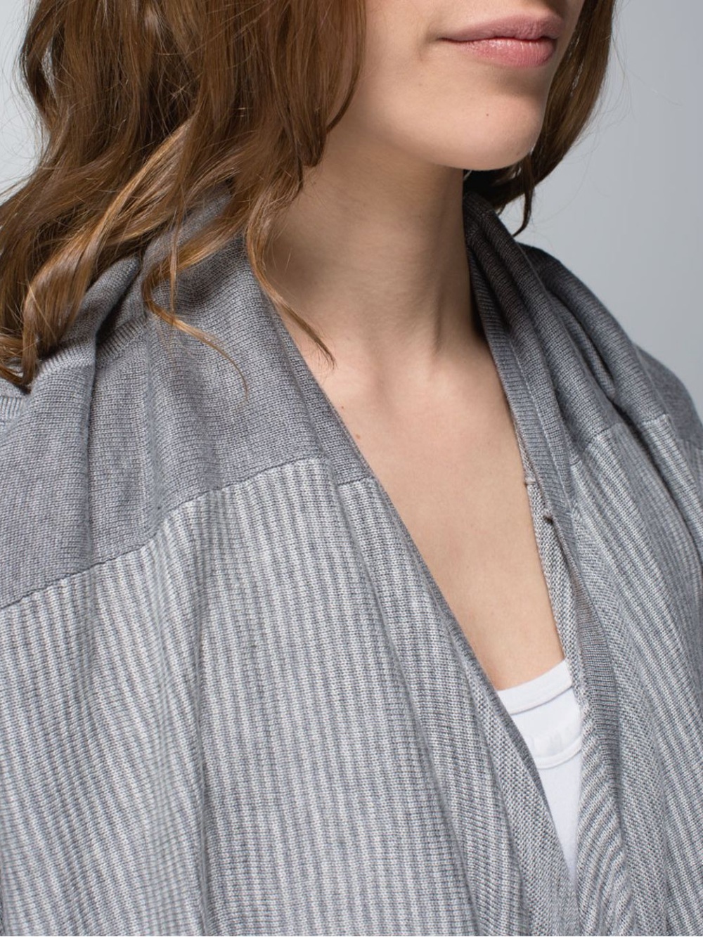 Lululemon Iconic Sweater Wrap Open-front Light Grey Size 8 - Picture 5 of 11